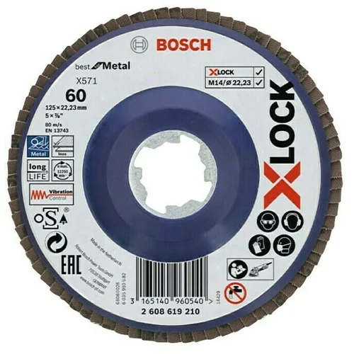 Bosch X-Lock Rezni disk (Nazubljena ploča, Ravni oblik, Promjer rezne ploče: 125 mm, Prikladno za: Metal, Granulacija: 60)