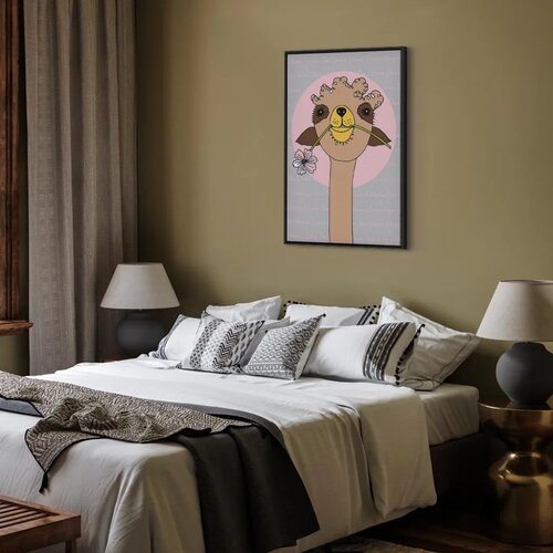  Slika - Happy Llama (1 Part) Vertical 80x120 U crnom drvenom okviru Slike