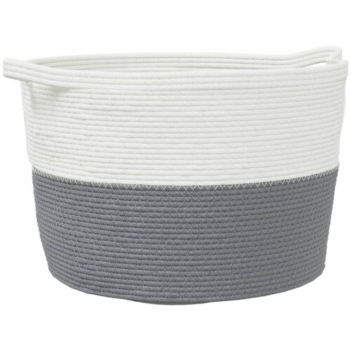 VidaXL Ko&amp;scaron;ara za perilo siva in bela &amp;Oslash;60x36 cm bombaž, (21236890) Slike