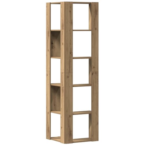  Kutni regal z knjige 5 razine artisian hrast 50x50x179cm drveni Slike
