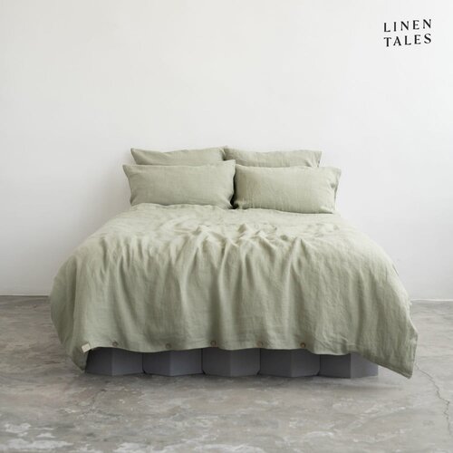 Linen Tales Svetlo zelena lanena posteljnina 135x200 cm – Linen Tales Cene