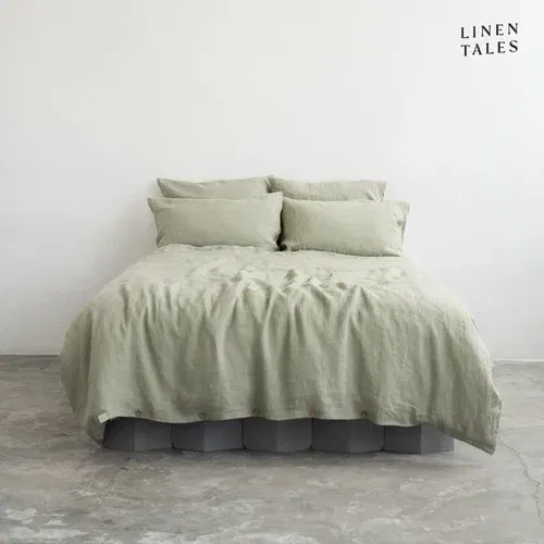 Linen Tales Svjetlo zelena lanena posteljina za krevet za jednu osobu 135x200 cm -