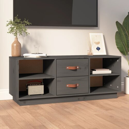 TV ormarić sivi 100x34x40 cm od masivne borovine Cene