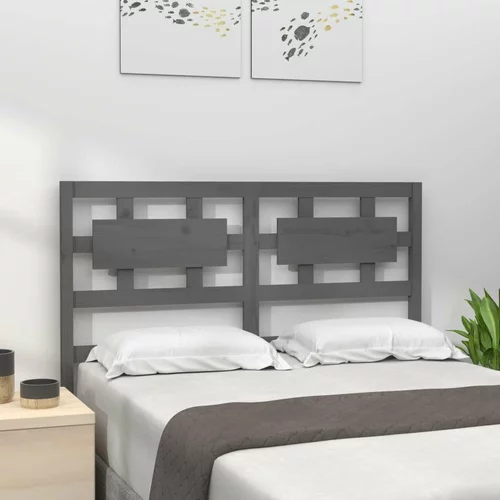  Uzglavlje za krevet sivo 185 5 x 4 x 100 cm od masivne borovine