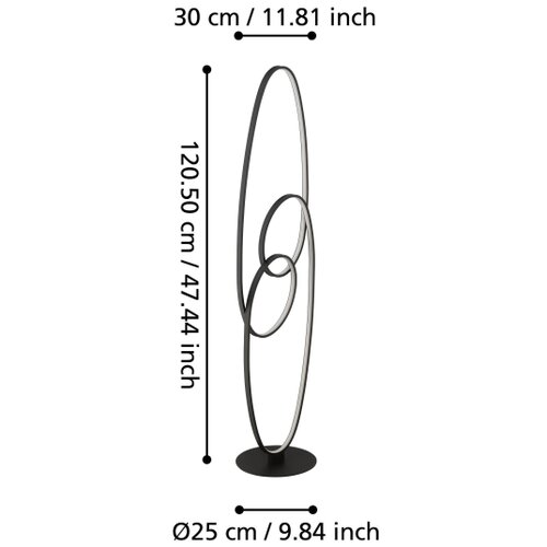 Eglo 901015 - LED Stojeća lampa GIANELLA LED/38W/230V 3000K crna Slike