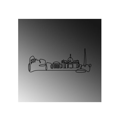 Wallity Zidna dekoracija Grad, 120x45cm, Crna Slike