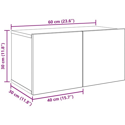  Set TV komoda 8 pcs 120 x 30 x 30 cm Crni hrast Slike