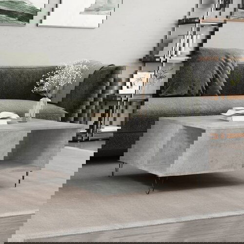 VidaXL Klubska mizica betonsko siva 80x80x36,5 cm inženirski les Slike