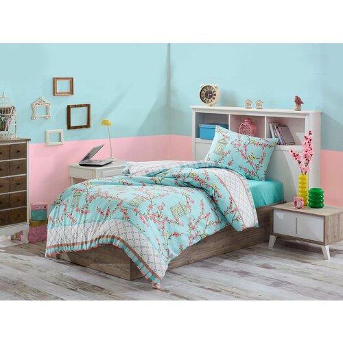 Hanah home komplet posteljine Birdcage, 160x220cm, Tirkizna Slike