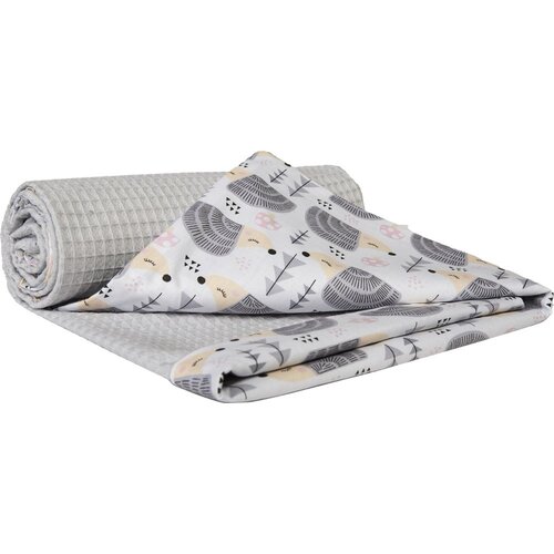 Medi Partners Blanket 75x100 cotton + cotton Waffle &amp;ndash; Hedgehogs + gray waffle Slike