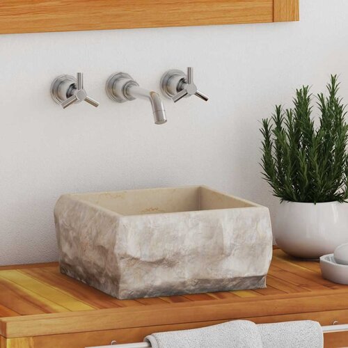 The Living Store Umivalnik krem 30x30x13 cm marmor - Umivalnik, (21751134) Cene