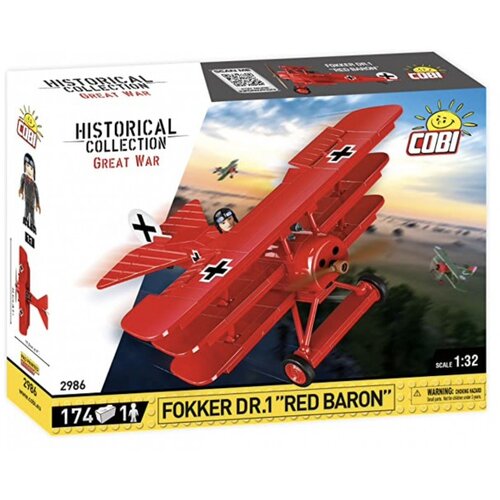 Cobi Zgodovinska zbirka Velika vojna - Letalo Fokker DR.1 "Red Baron" (2986), (21403476) Cene