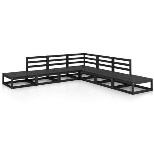  7-dijelna vrtna garnitura od masivne borovine crna Cijene