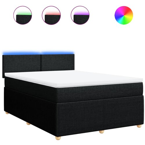 Maison Chic Box spring posteljni - Vzmetna postelja z vzmetnico črn 140x190 cm blago SL16979, (21882069) Cene