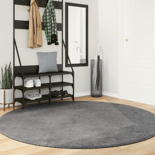 vidaXL Preproga HUARTE s kratkimi vlakni mehka pralna antracit Ø200 cm Cene