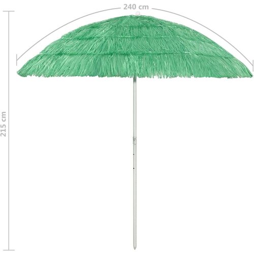 VidaXL Suncobran za plažu Hawaii zeleni 240 cm Slike