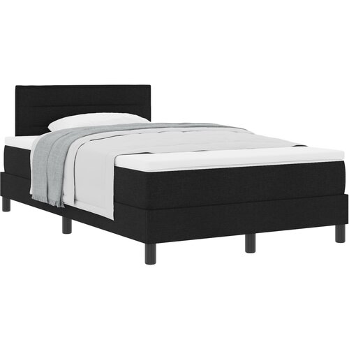 VidaXL Box Spring krevet s madracem Crni 120x190 cm Tkanina Slike