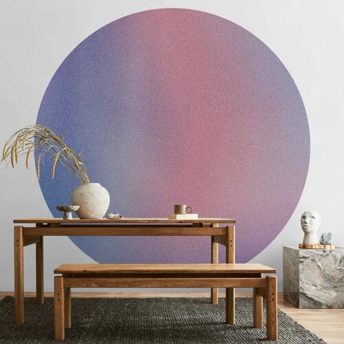  Okrugla fototapeta - Rainbow gradient - a delicate multicoloured gradient reminiscent of mist 140x140 Slike