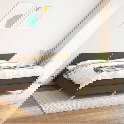 The Living Store Box spring postelja z vzmetnico temno rjava 180x200 cm blago - Box Spring Postelja, (21517419) Cene