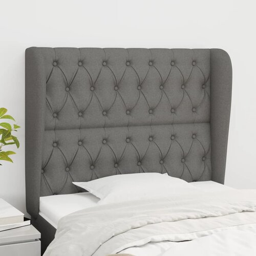  Uzglavlje s u&scaron;ima tamnosivo 93x23x118/128 cm od tkanine Cijene