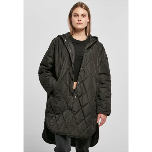UC Ladies Ladies Oversized Diamond Quilted Hooded Coat black