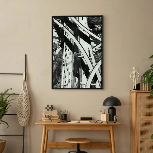  Slika - City Geometry (1 Part) Vertical 40x60 U crnom drvenom okviru Slike