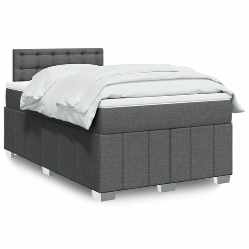vidaXL Box spring postelja z vzmetnico temno siva 120x190 cm blago Cene
