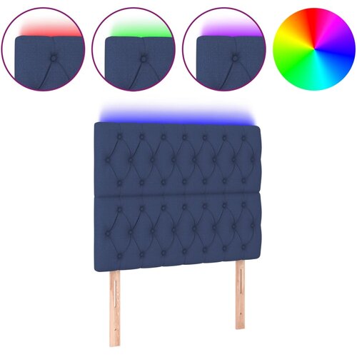 Maison Chic led posteljno vzglavje - vzglavna omarica - nočna omarica modro 100x7x118/128 cm blago, (21707642) Slike