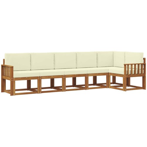  Set vanjskih sofa 6 kom. Prirodna i krem Smeđa 306 x 128,5 x 73 cm Slike