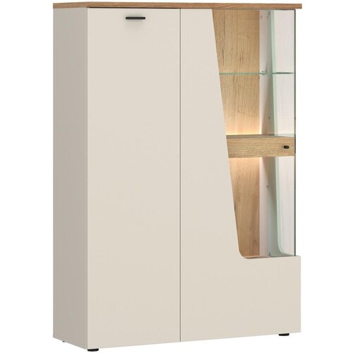 Premium Living 2-vratna Vitrina Cut Out, Kašmir/hrast Cene