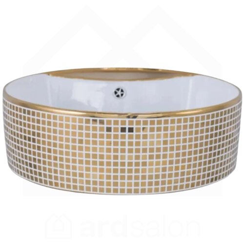 Hidrosan umivaonik umetnički 46x46 Gold White WK-GD138 Slike