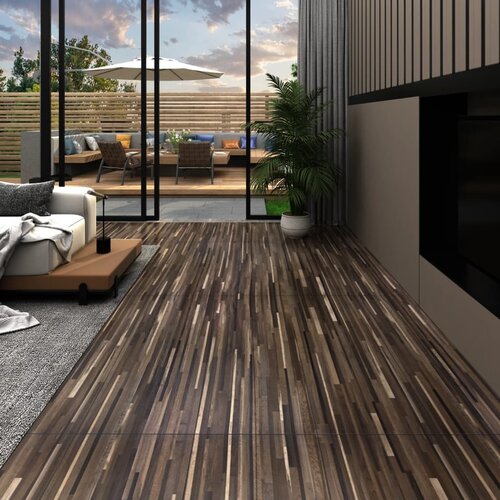 vidaXL podne obloge od PVC-a 5,02 m² 2 mm samoljepljive prugaste smeđe Cijene
