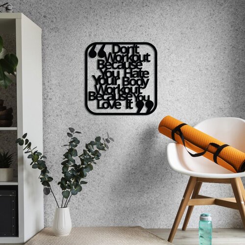 Wallity zidna dekoracija don't workout, 50 x 50 cm, crna Cene