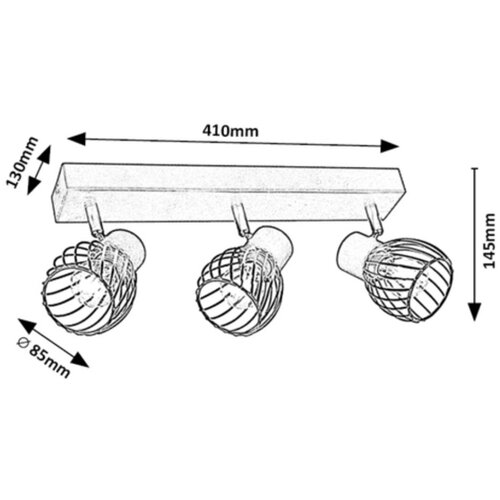  Aberama, plafonska lampa, crna plastična lampa, E14 3x10W, IP20 Slike