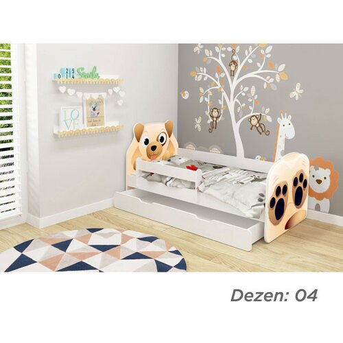 ACMA krevet za decu animals 160X80 cm sa dodatnom fiokom white vii 04 Slike