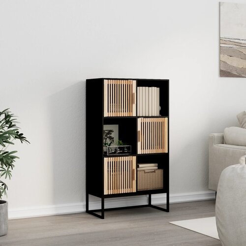 VidaXL Visoka komoda crna 70 x 35 x 125 cm od konstruiranog drva Slike