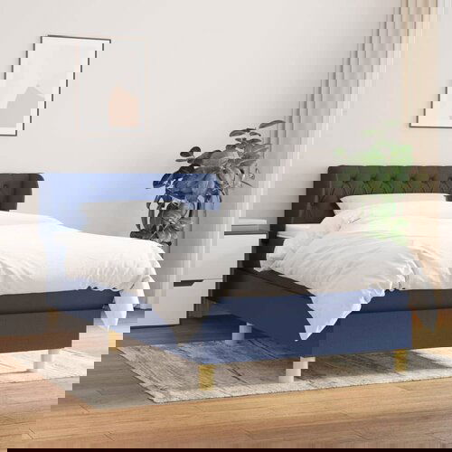 vidaXL Krevet s oprugama i madracem plavi 100 x 200 cm od tkanine Cijene