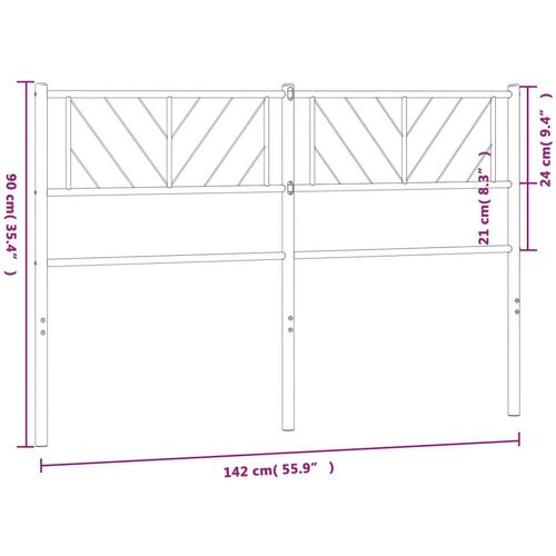  Metalno uzglavlje bijelo 135 cm Slike