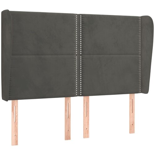 Maison Chic Vzglavna omarica - Nočna omarica - Posteljna omarica z ušesi temno sivo 147x23x118/128 cm žamet, (21710070) Cene