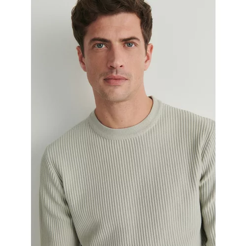 Reserved - Rebrasti džemper - bljedozeleno