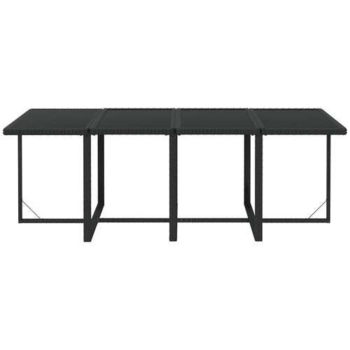  9-dijelni vrtni blagovaonski set s jastucima crni od poliratana Crna 219 cm table length Slike