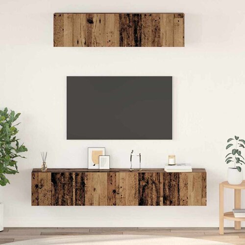 vidaXL Set TV stalka Zidne Ostalo 4 pcs Staro drvo Srednja Konstruirano drvo Cijene