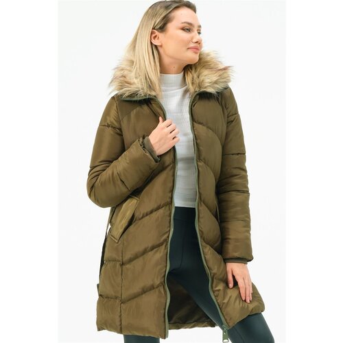 Dewberry Z6767 WOMEN&amp;#039;S COAT-KHAKI Slike