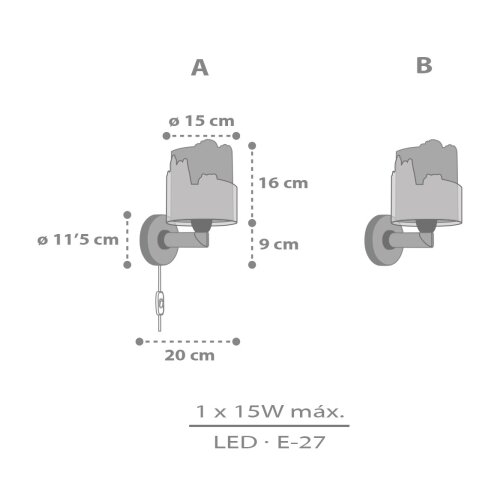 Dalber 76309 - Dečija zidna lampa SNOOPY 1xE27/15W/230V bela/crvena Slike