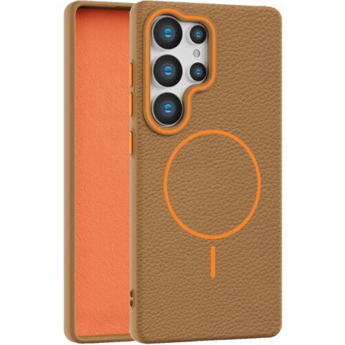  leather grip magsafe maska za samsung galaxy S24 ultra - narandžasta Slike
