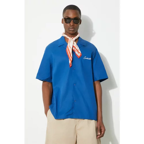 Carhartt WIP Košulja S/S Delray Shirt za muškarce, boja: crna, relaxed, I031465.25SXX