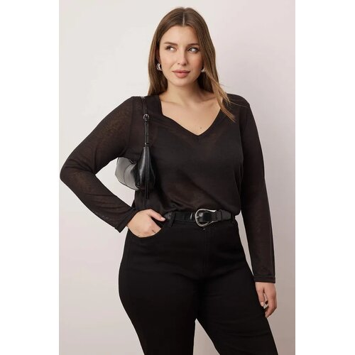 Trendyol Ženska bluza Tbbaw26Af00054, Crna Cene