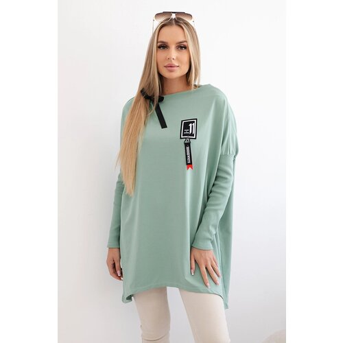 Kesi Oversized sweatshirt with asymmetrical sides dark mint Slike