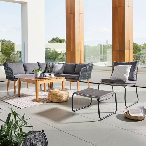 Lesnina XXXL lounge garnitura trendy, barva akacije, antracit Slike