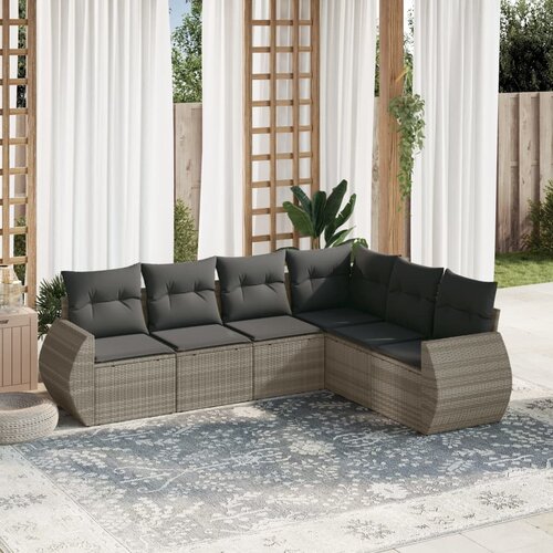 vidaXL 6-dijelni set vrtnih sofa od poliratana s jastucima svjetlosivi Cijene